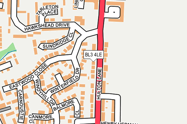BL3 4LE map - OS OpenMap – Local (Ordnance Survey)