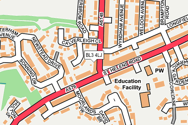 BL3 4LJ map - OS OpenMap – Local (Ordnance Survey)