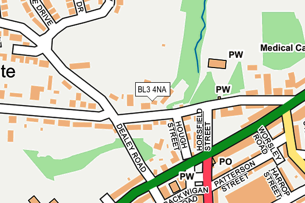 BL3 4NA map - OS OpenMap – Local (Ordnance Survey)