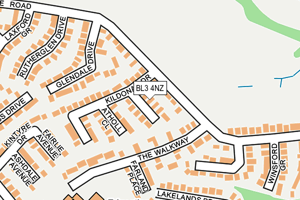 BL3 4NZ map - OS OpenMap – Local (Ordnance Survey)