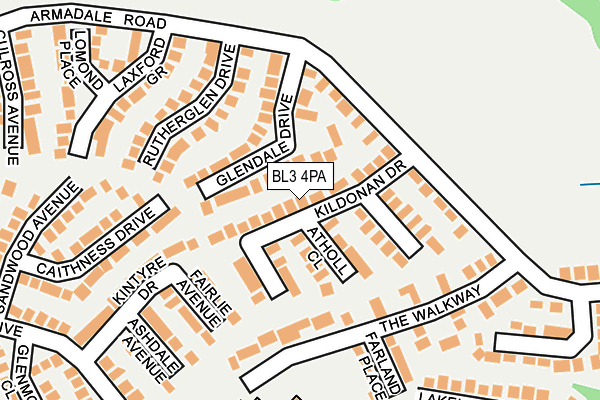 BL3 4PA map - OS OpenMap – Local (Ordnance Survey)