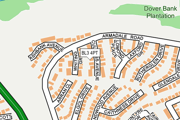 BL3 4PT map - OS OpenMap – Local (Ordnance Survey)