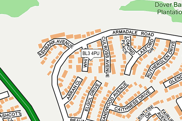 BL3 4PU map - OS OpenMap – Local (Ordnance Survey)