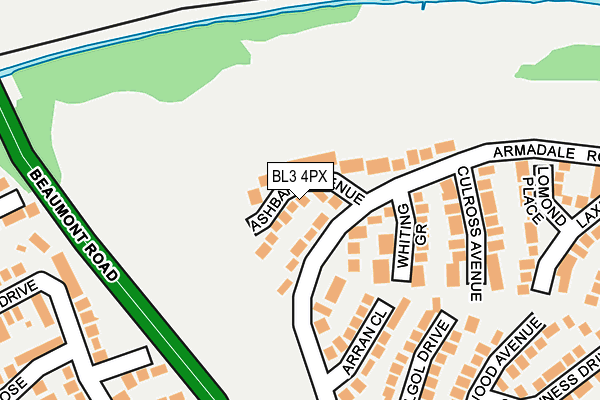 BL3 4PX map - OS OpenMap – Local (Ordnance Survey)