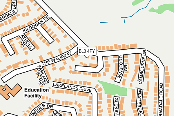 BL3 4PY map - OS OpenMap – Local (Ordnance Survey)