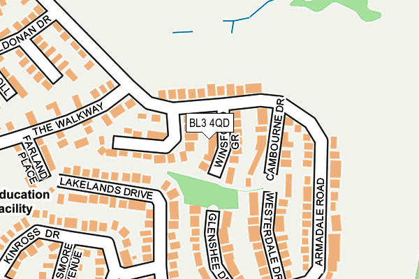 BL3 4QD map - OS OpenMap – Local (Ordnance Survey)