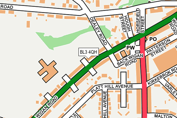 BL3 4QH map - OS OpenMap – Local (Ordnance Survey)