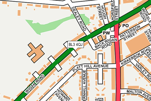 BL3 4QJ map - OS OpenMap – Local (Ordnance Survey)