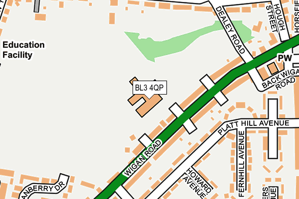 BL3 4QP map - OS OpenMap – Local (Ordnance Survey)