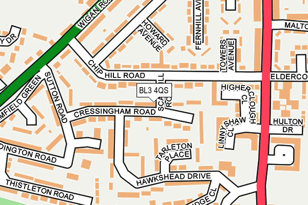 BL3 4QS map - OS OpenMap – Local (Ordnance Survey)
