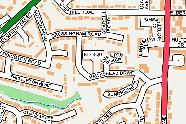 BL3 4QU map - OS OpenMap – Local (Ordnance Survey)
