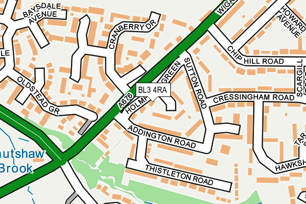 BL3 4RA map - OS OpenMap – Local (Ordnance Survey)