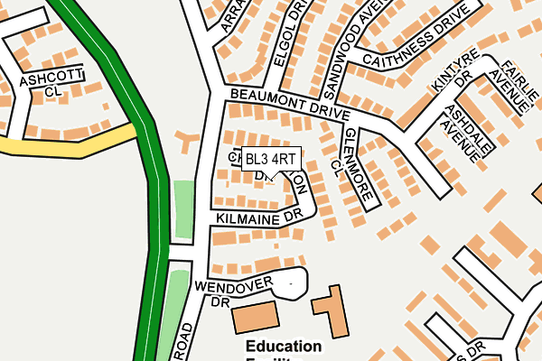 BL3 4RT map - OS OpenMap – Local (Ordnance Survey)