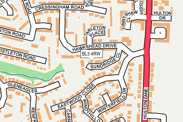 BL3 4RW map - OS OpenMap – Local (Ordnance Survey)