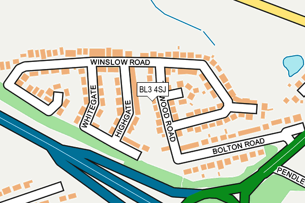 BL3 4SJ map - OS OpenMap – Local (Ordnance Survey)