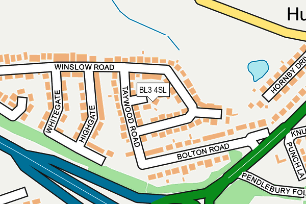 BL3 4SL map - OS OpenMap – Local (Ordnance Survey)