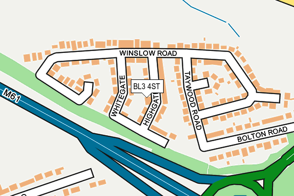 BL3 4ST map - OS OpenMap – Local (Ordnance Survey)