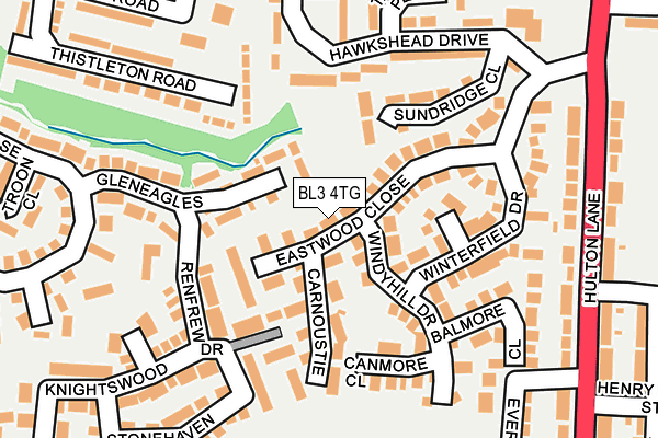 BL3 4TG map - OS OpenMap – Local (Ordnance Survey)