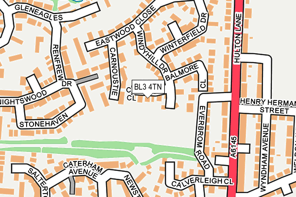 BL3 4TN map - OS OpenMap – Local (Ordnance Survey)