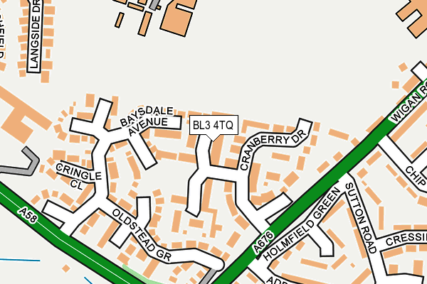 BL3 4TQ map - OS OpenMap – Local (Ordnance Survey)
