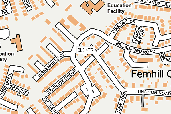 BL3 4TR map - OS OpenMap – Local (Ordnance Survey)