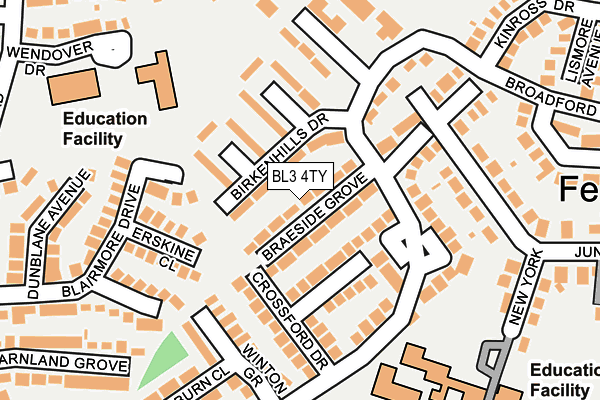 BL3 4TY map - OS OpenMap – Local (Ordnance Survey)