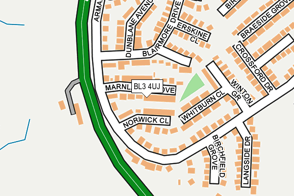 BL3 4UJ map - OS OpenMap – Local (Ordnance Survey)