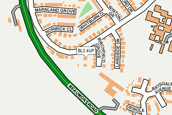BL3 4UP map - OS OpenMap – Local (Ordnance Survey)