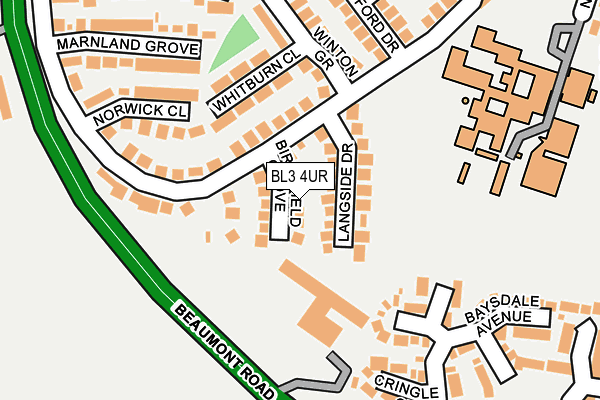 BL3 4UR map - OS OpenMap – Local (Ordnance Survey)