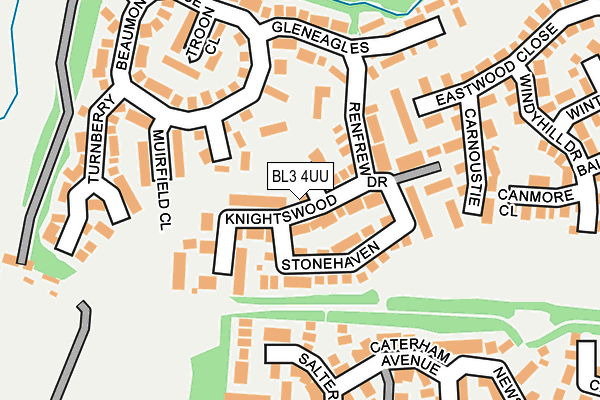 BL3 4UU map - OS OpenMap – Local (Ordnance Survey)