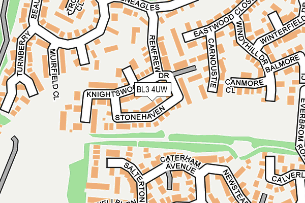 BL3 4UW map - OS OpenMap – Local (Ordnance Survey)