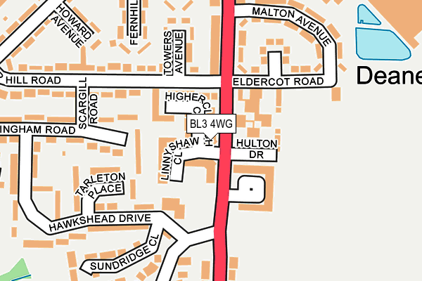 BL3 4WG map - OS OpenMap – Local (Ordnance Survey)