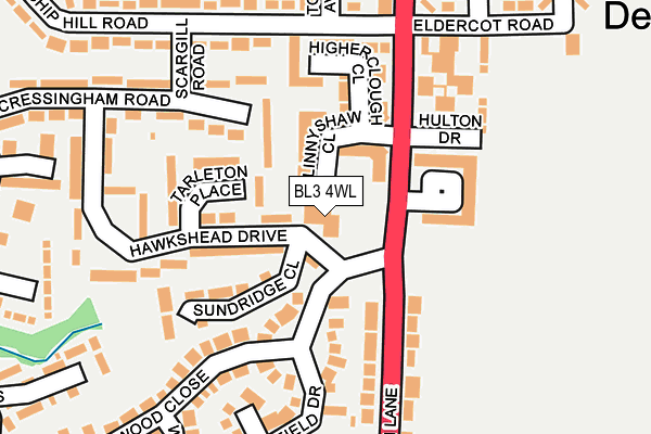 BL3 4WL map - OS OpenMap – Local (Ordnance Survey)
