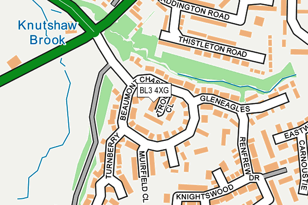 BL3 4XG map - OS OpenMap – Local (Ordnance Survey)