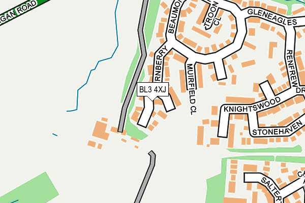 BL3 4XJ map - OS OpenMap – Local (Ordnance Survey)