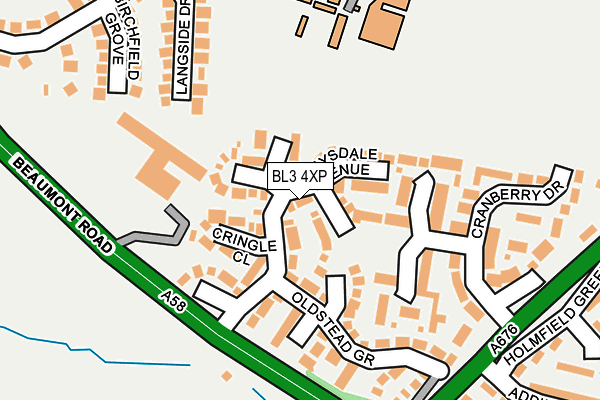 BL3 4XP map - OS OpenMap – Local (Ordnance Survey)