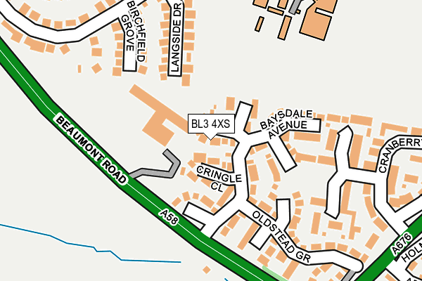 BL3 4XS map - OS OpenMap – Local (Ordnance Survey)