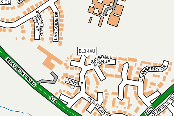BL3 4XU map - OS OpenMap – Local (Ordnance Survey)