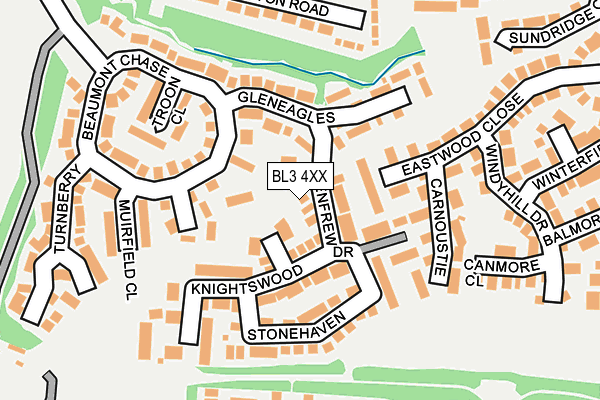 BL3 4XX map - OS OpenMap – Local (Ordnance Survey)
