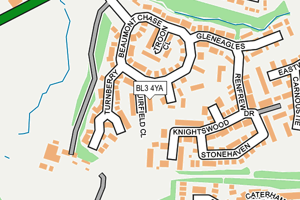 BL3 4YA map - OS OpenMap – Local (Ordnance Survey)