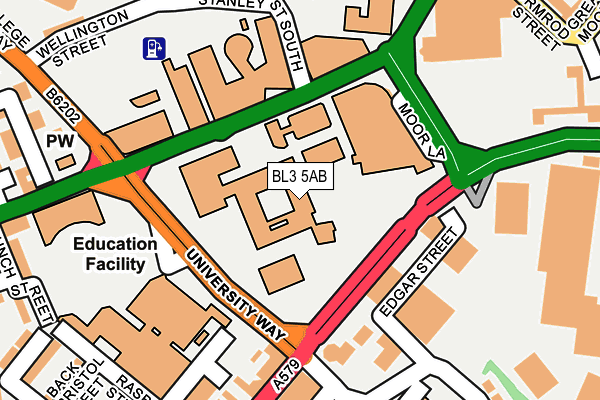 BL3 5AB map - OS OpenMap – Local (Ordnance Survey)