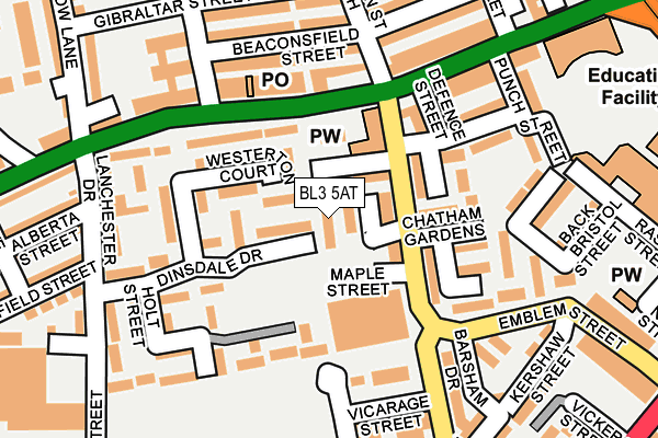 BL3 5AT map - OS OpenMap – Local (Ordnance Survey)
