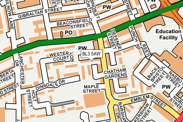 BL3 5AW map - OS OpenMap – Local (Ordnance Survey)