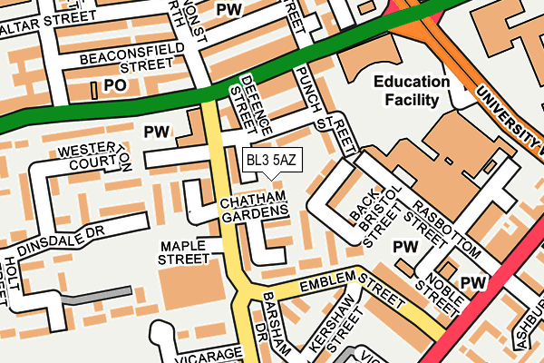 BL3 5AZ map - OS OpenMap – Local (Ordnance Survey)