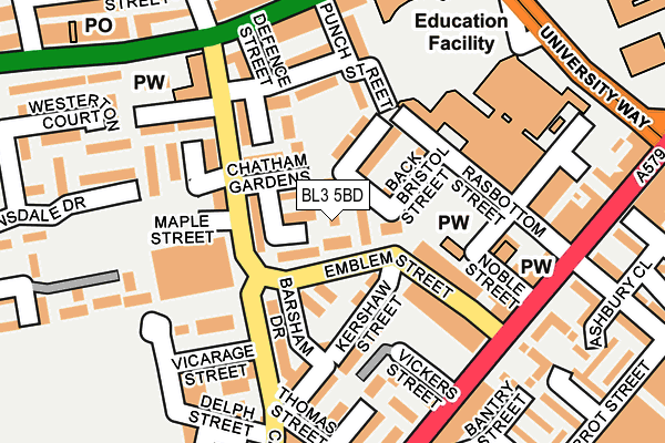 BL3 5BD map - OS OpenMap – Local (Ordnance Survey)