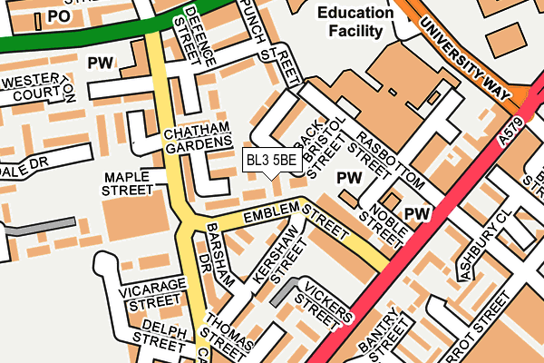 BL3 5BE map - OS OpenMap – Local (Ordnance Survey)