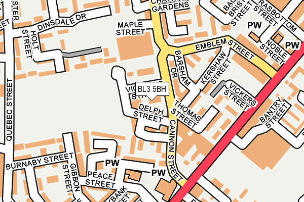 BL3 5BH map - OS OpenMap – Local (Ordnance Survey)