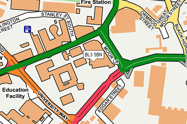 BL3 5BN map - OS OpenMap – Local (Ordnance Survey)