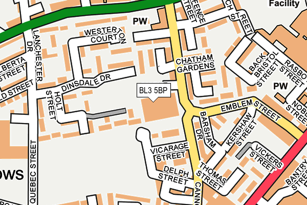 BL3 5BP map - OS OpenMap – Local (Ordnance Survey)