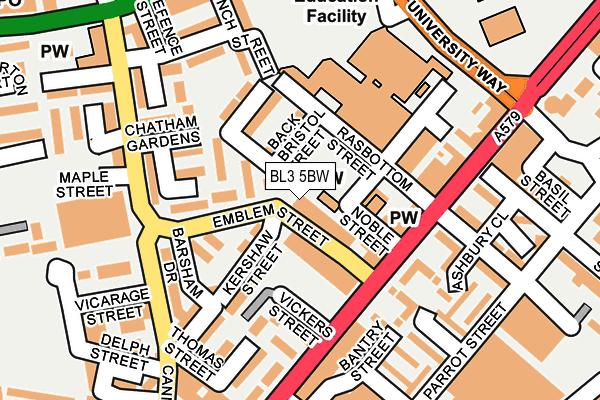 BL3 5BW map - OS OpenMap – Local (Ordnance Survey)